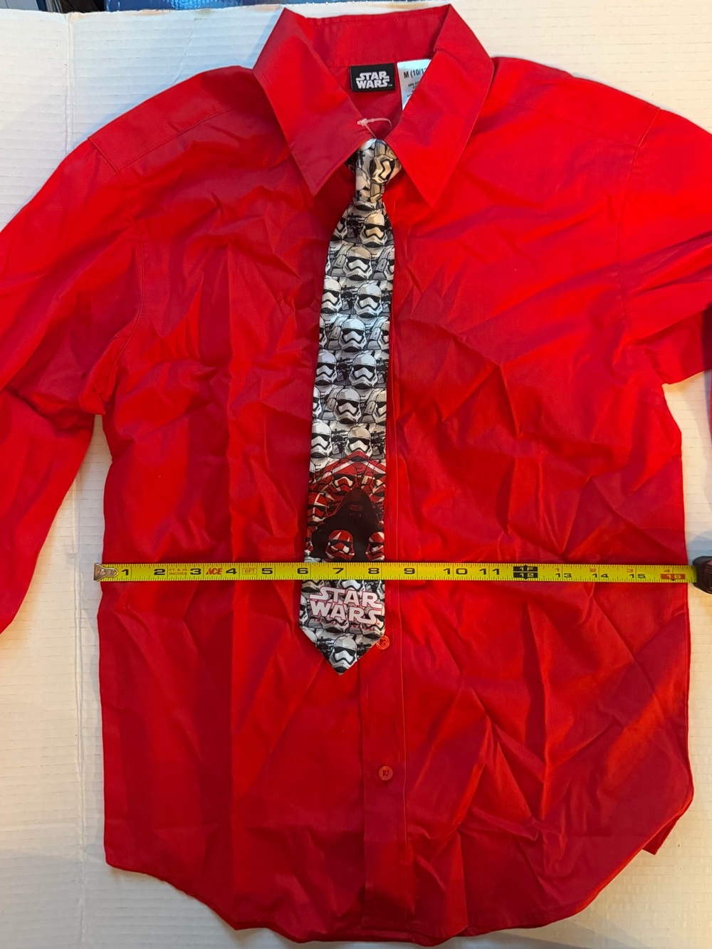 Star Wars Red Button-Down Shirt with Stormtrooper Tie